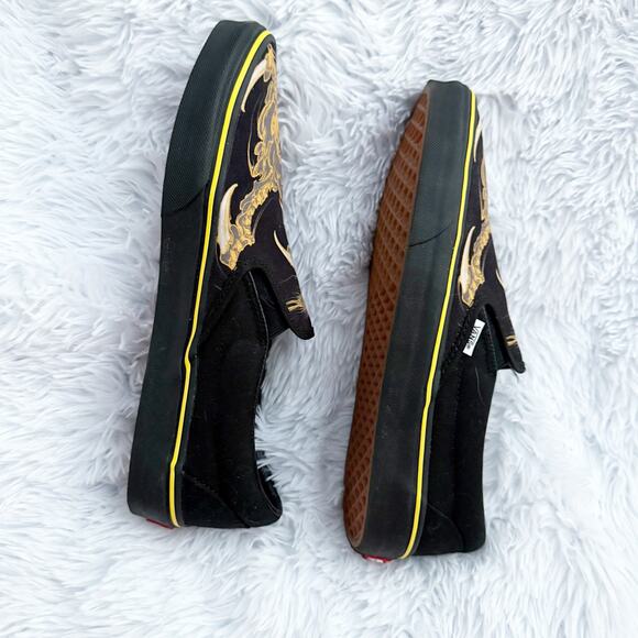 VANS | Rare Limited Edition Run Dragon Black Yellow Slip-on Sneakers  | Men's 10 - Picture 6 of 9